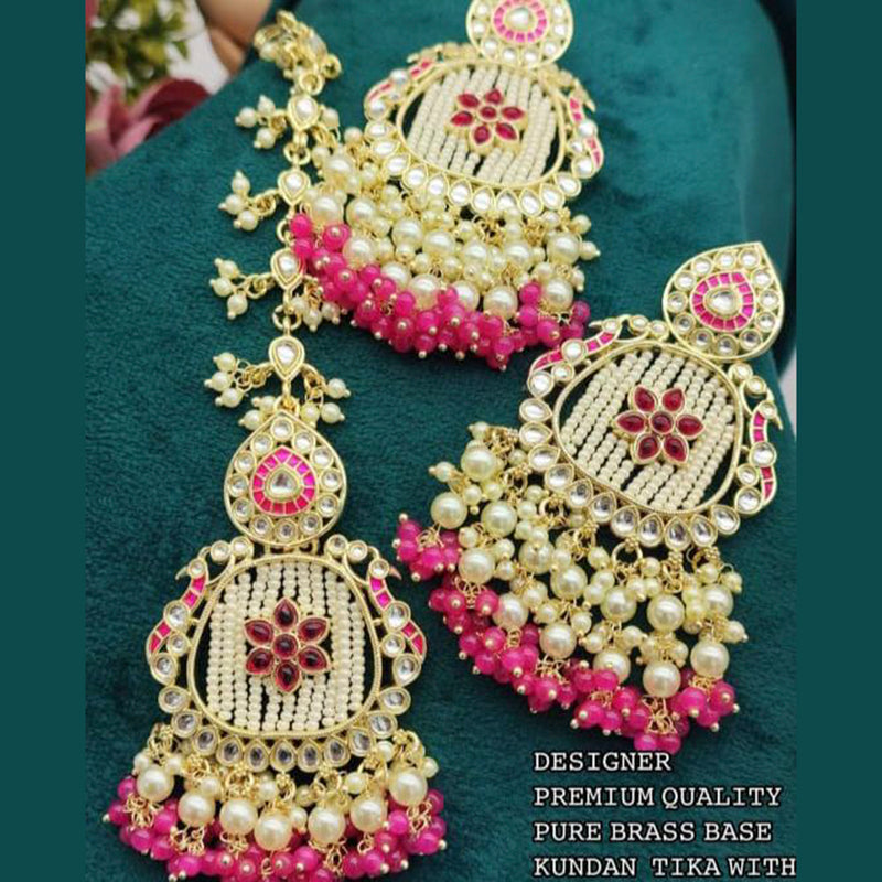 Jadau Punjabi Tikka Set/indian Nauratan Wedding Jewelry/gold Pipal Patti  Tikka Jhumka/green Red Gold Earrings With Tikka/maangtikka Set - Etsy